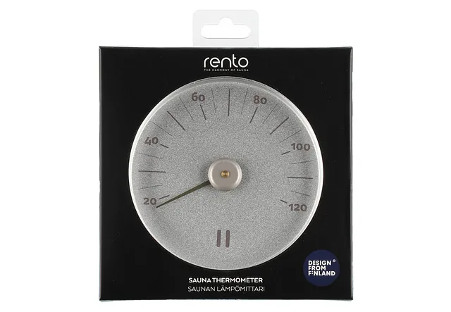 TERMOMETER STÅL LYS RENTO RUND