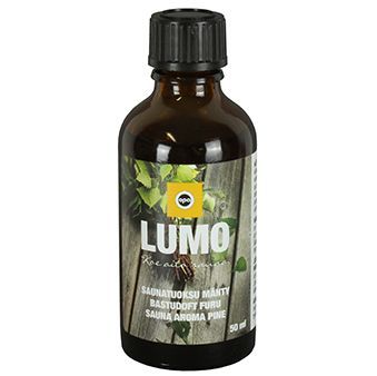 Flaske med Lumo saunaduft furu