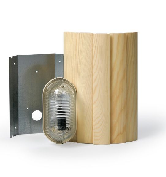 Lampe til sauna i tre deler, vegg- og hjørneløsning